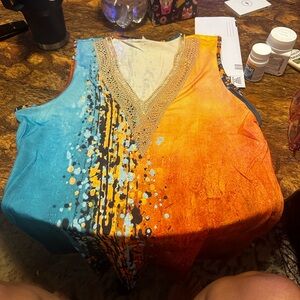 etcyy womens tank top tye dye size m